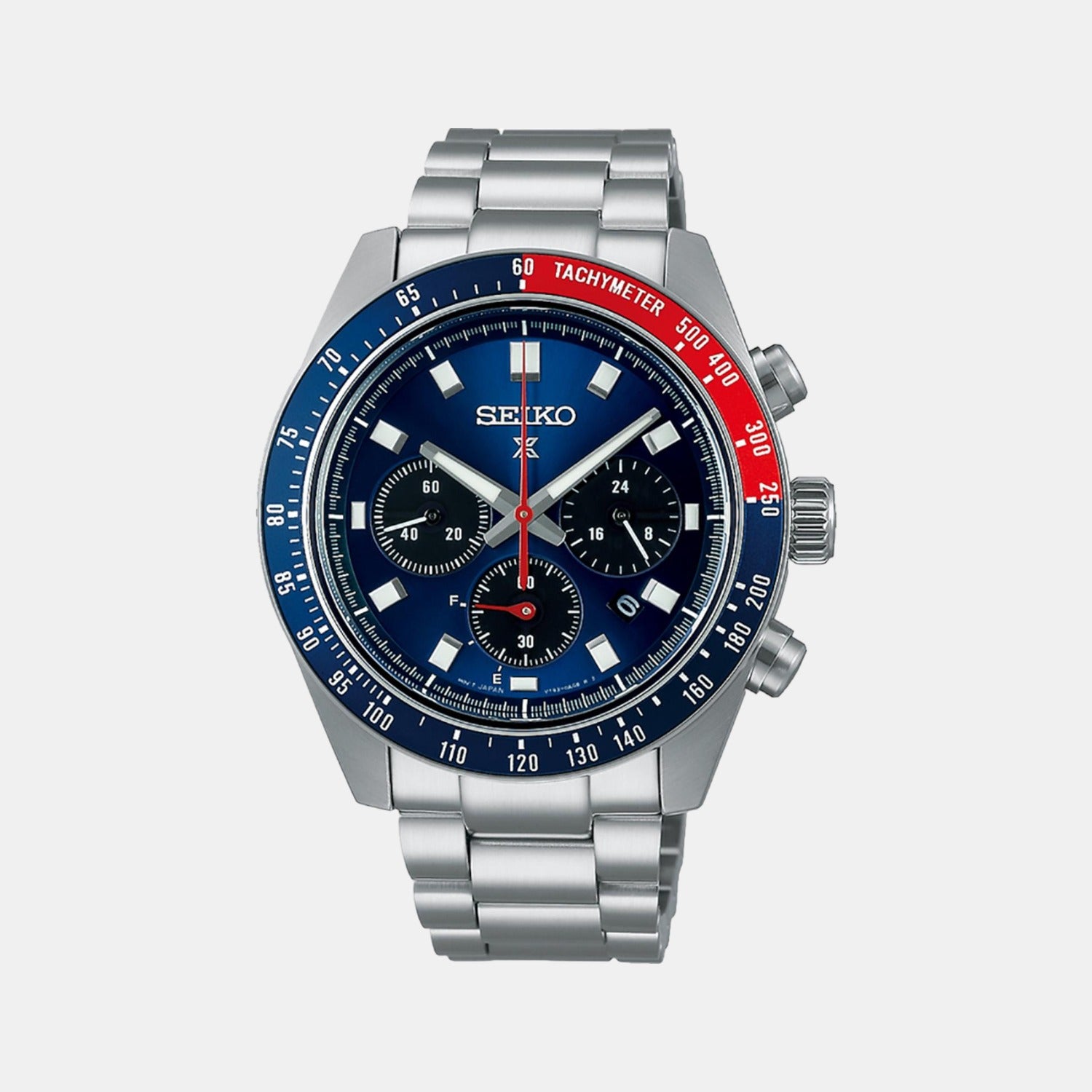 Seiko Round Blue Chronograph watch
