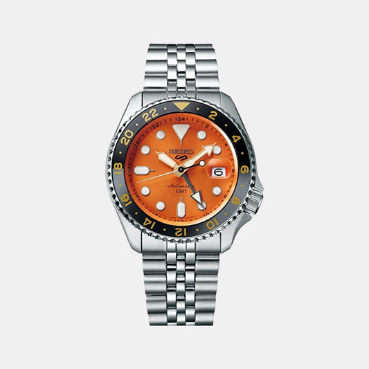 Male Orange Analog Stainless Steel Automatic Watch SSK005K1