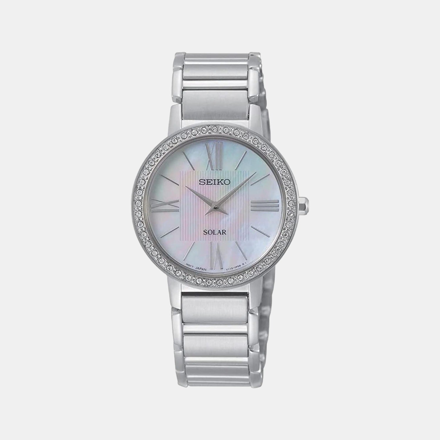 Seiko women's stainless steel solar watch new arrivals