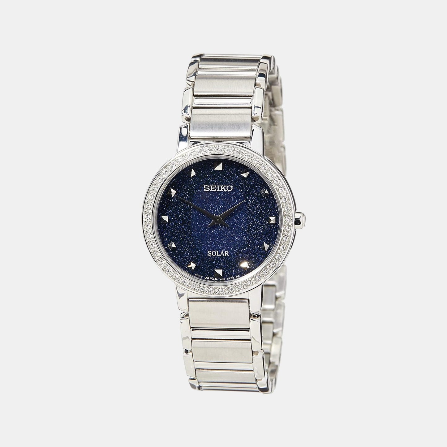 Female Blue Analog Stainless Steel Solar Watch SUP433P1