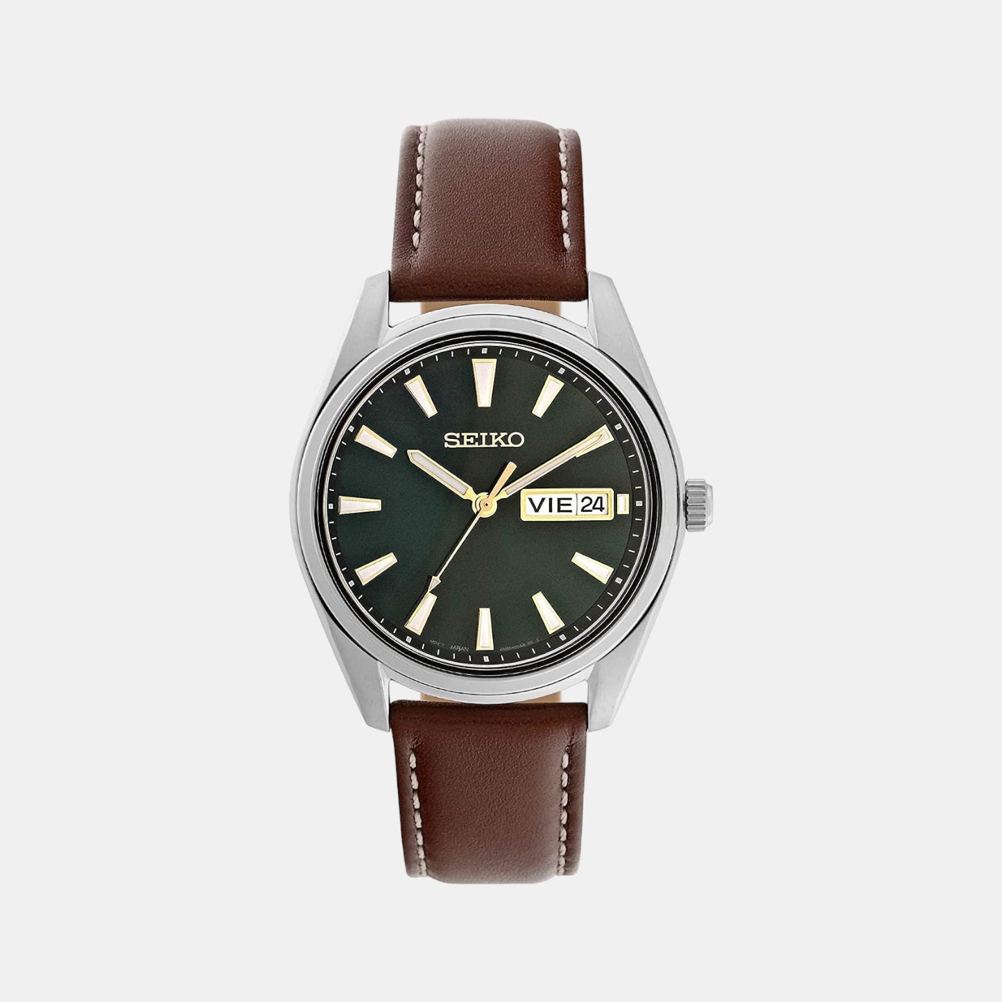 Male Green Analog Leather Watch SUR449P1