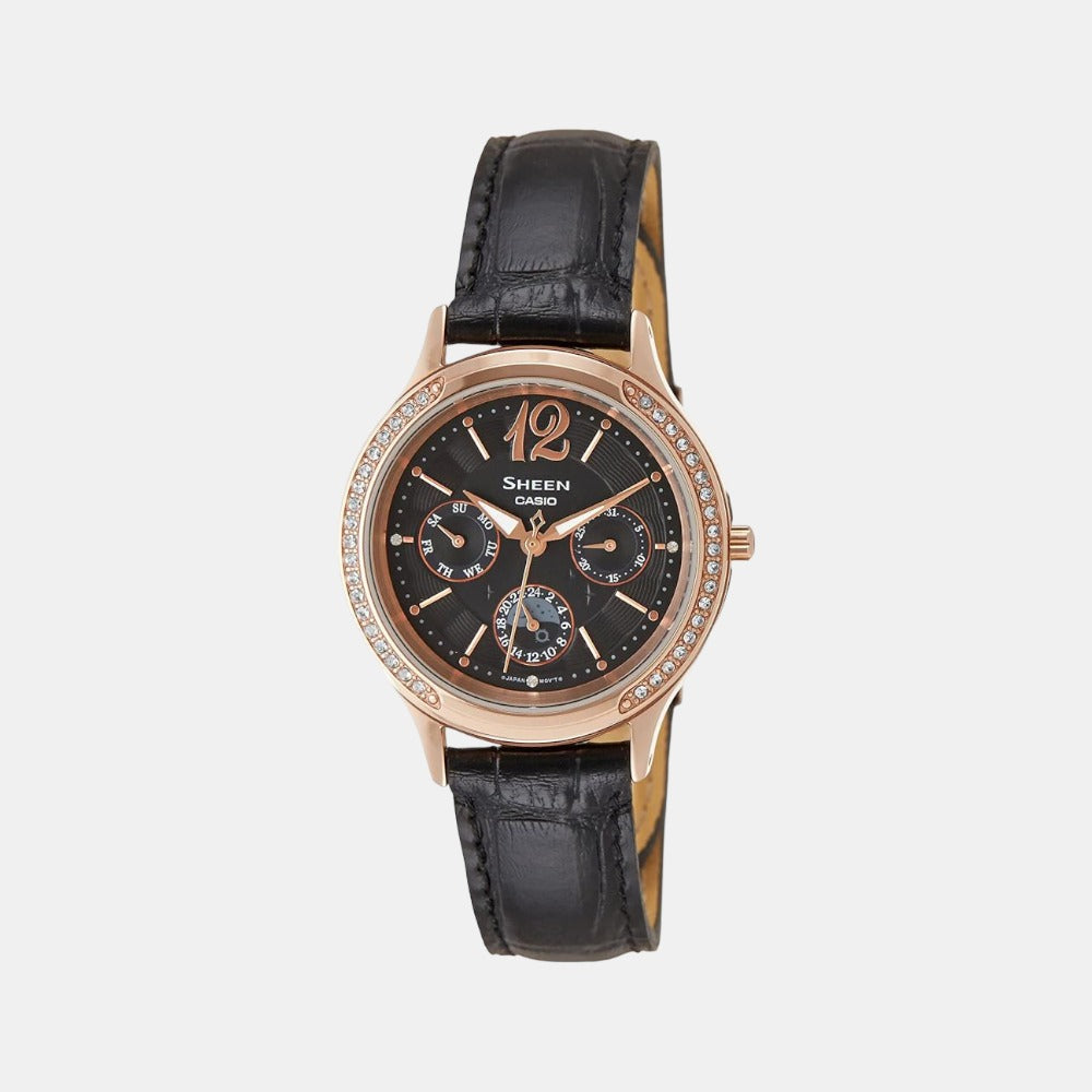 Sheen Female Analog Leather Watch SX088