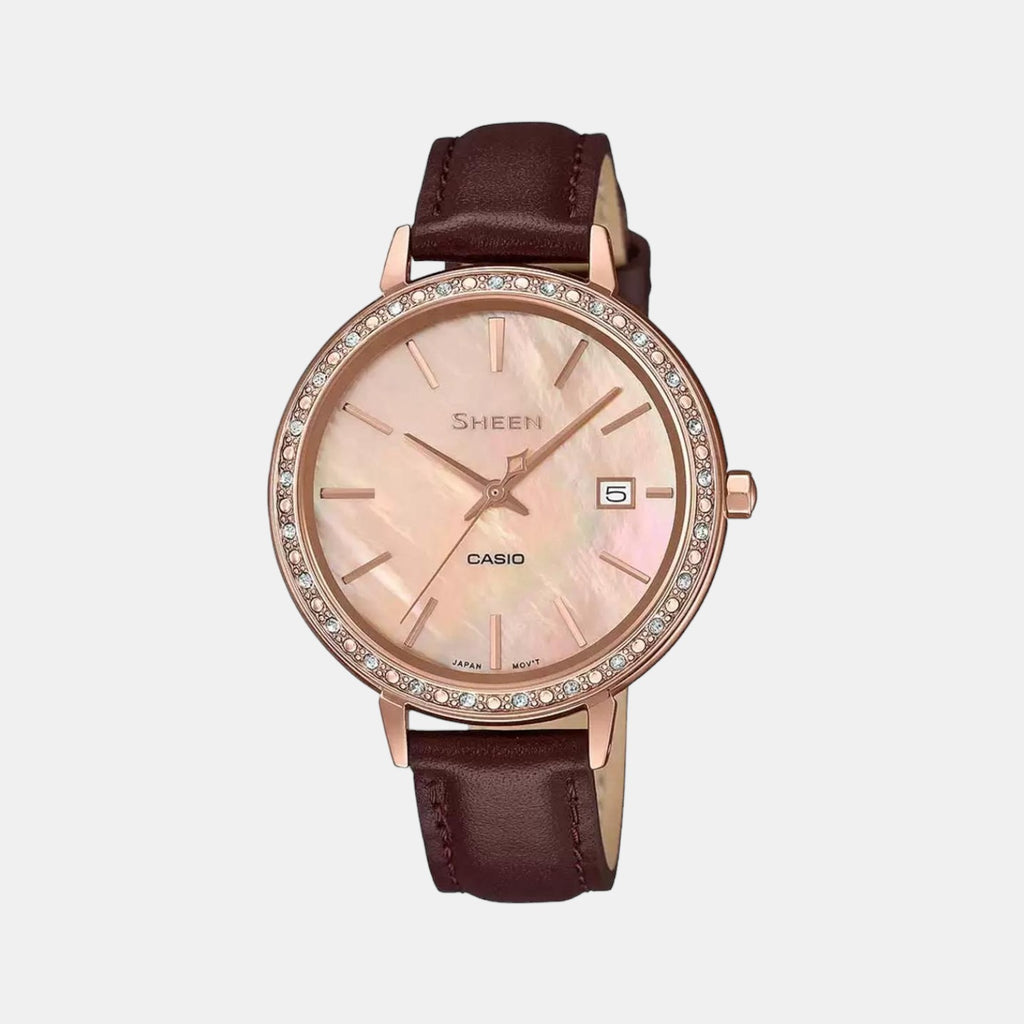 Sheen Female Analog Leather Watch SX244