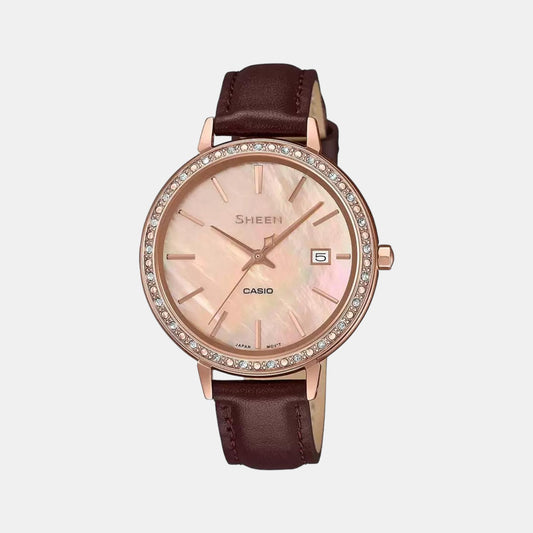 Sheen Female Analog Leather Watch SX244