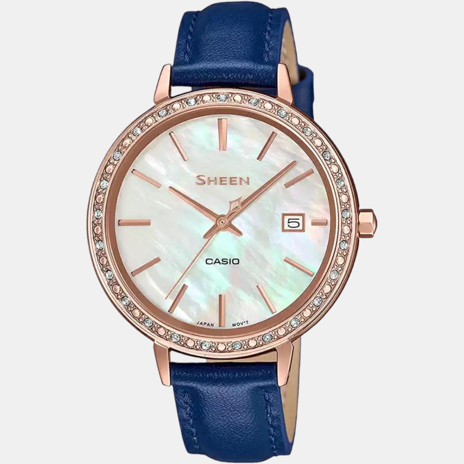 Casio Sheen Female Analog Leather Watch Casio Just In Time