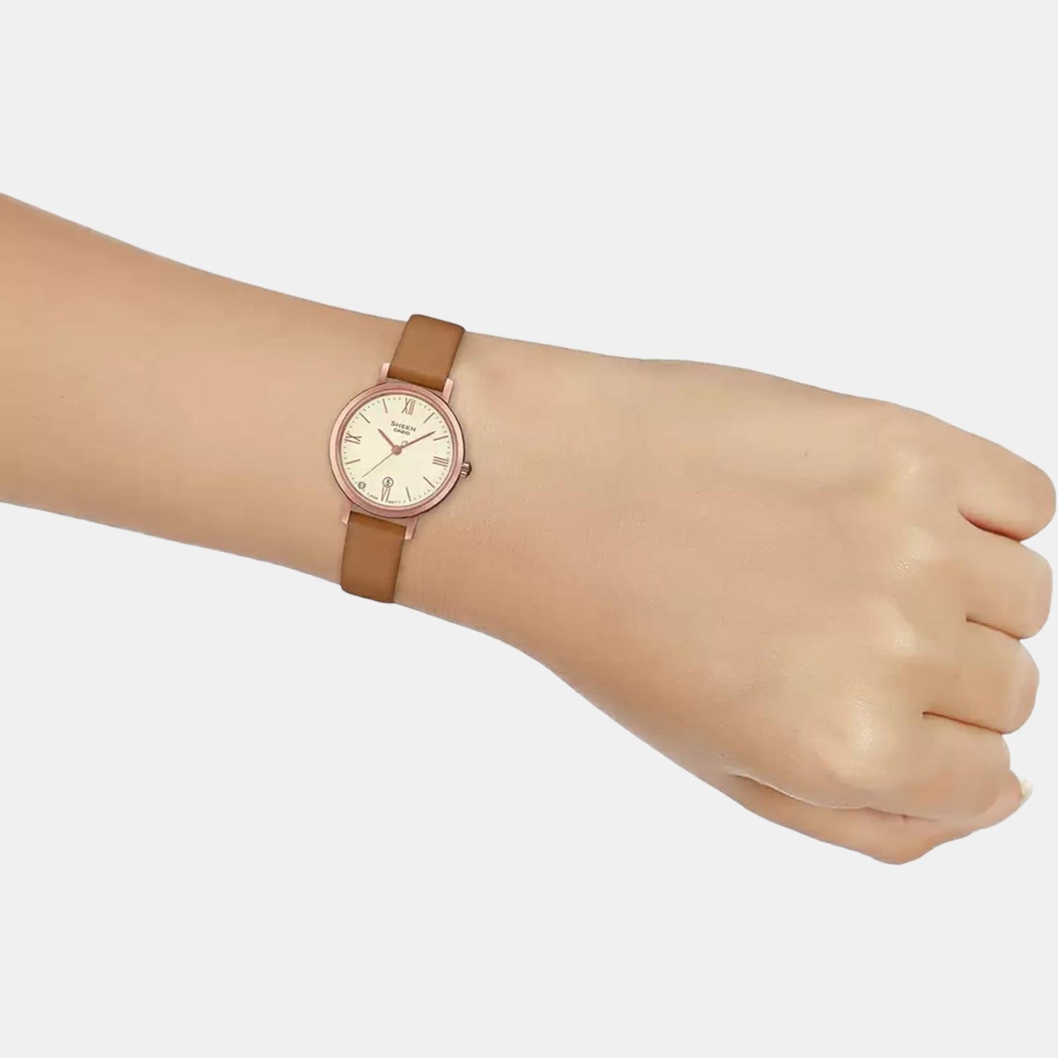 Casio women's sale leather watch