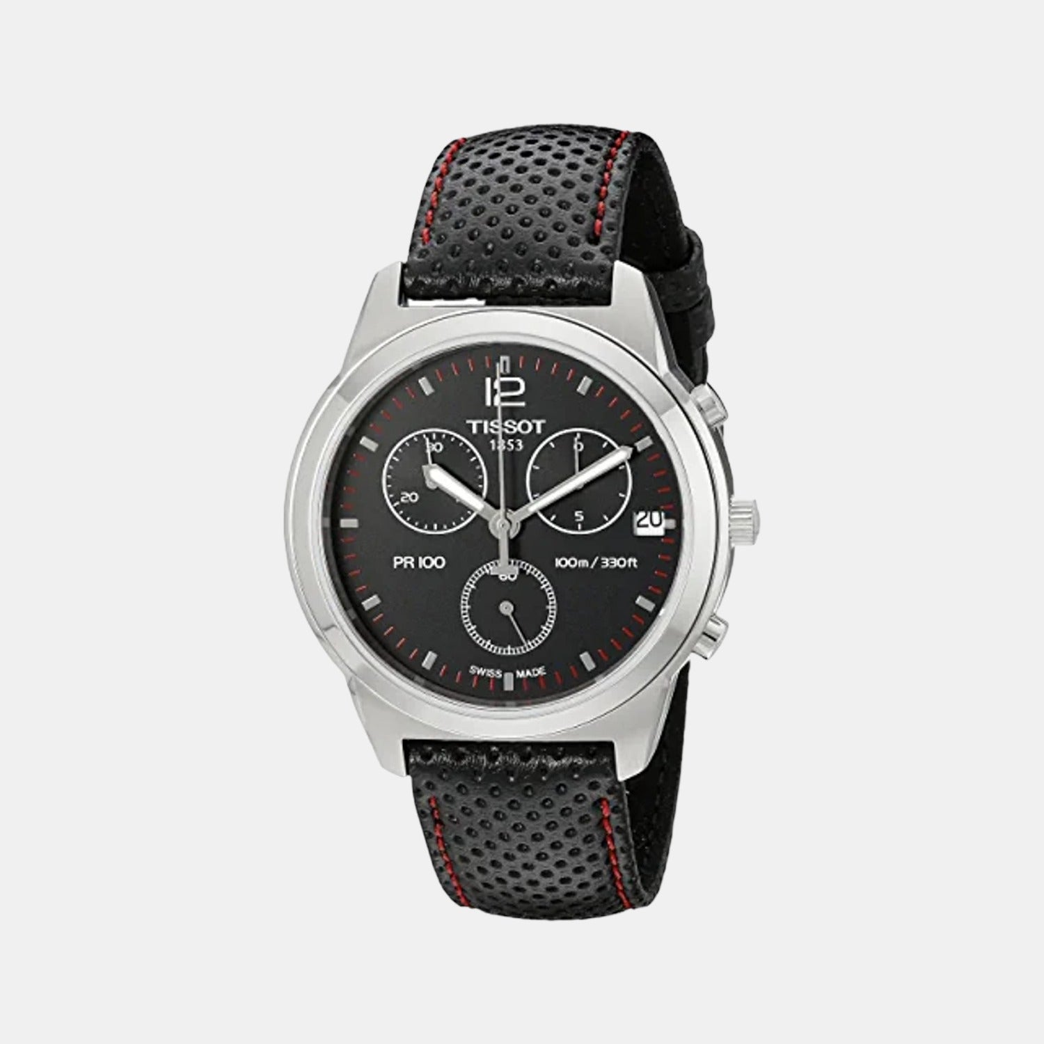 Tissot Male Black Analog Leather Watch Tissot Just In Time