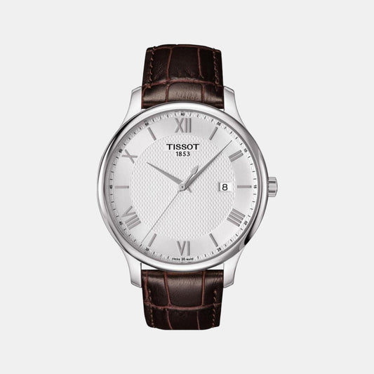 Tradition Male Analog Leather Watch T0636101603800