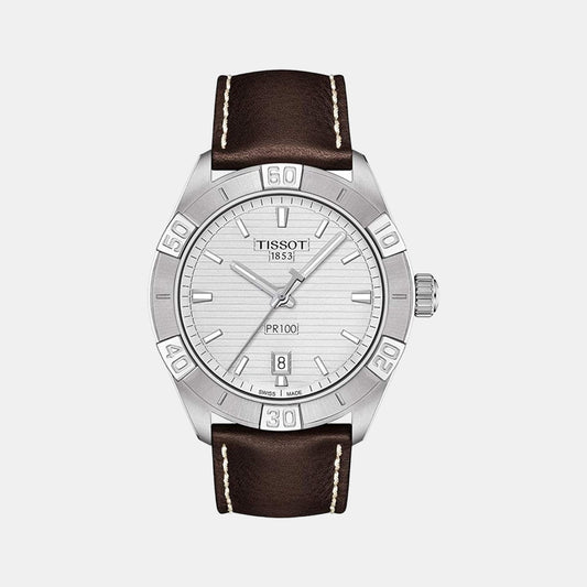 PR 100 Male Analog Leather Watch T1016101603100