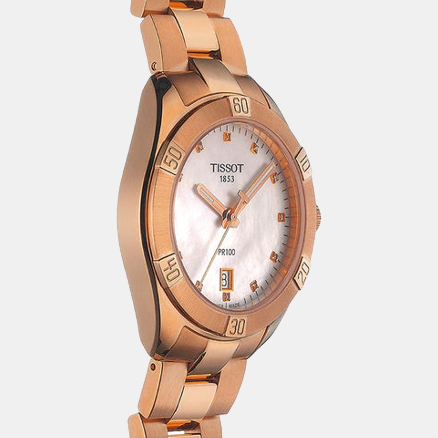 Tissot white best sale mother of pearl