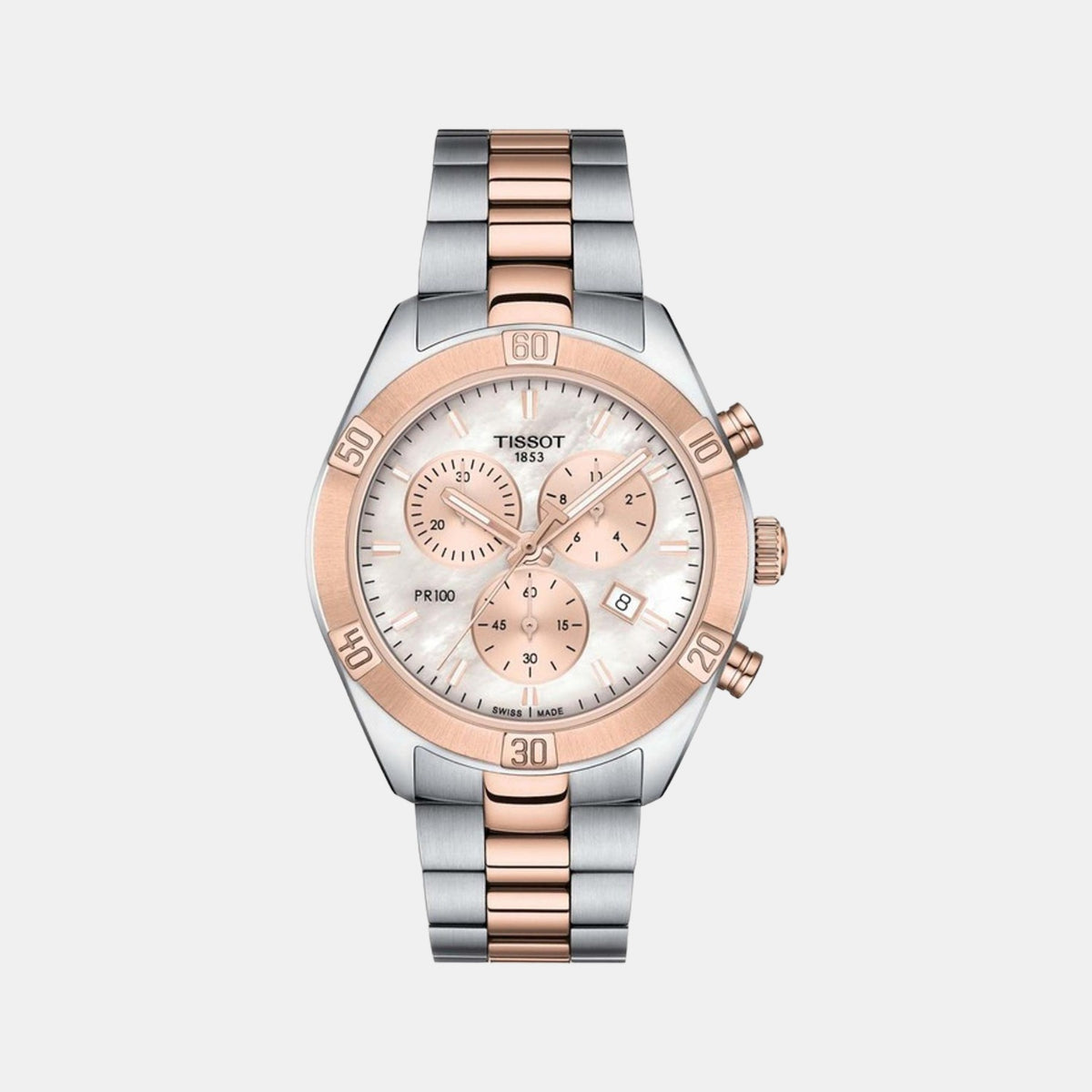 Tissot Round Pink Mother Of Pearl Chronograph watch
