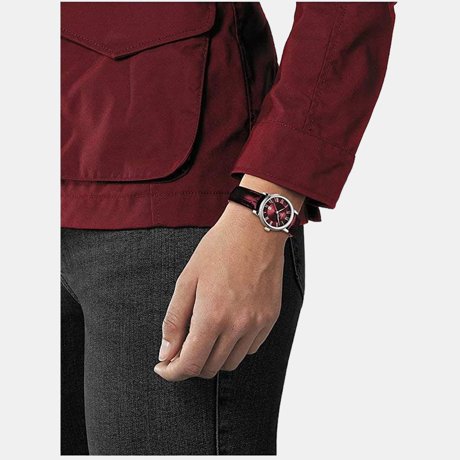 Versace Maroon Virtus Round Dial Watch for Women Online India at Darveys.com