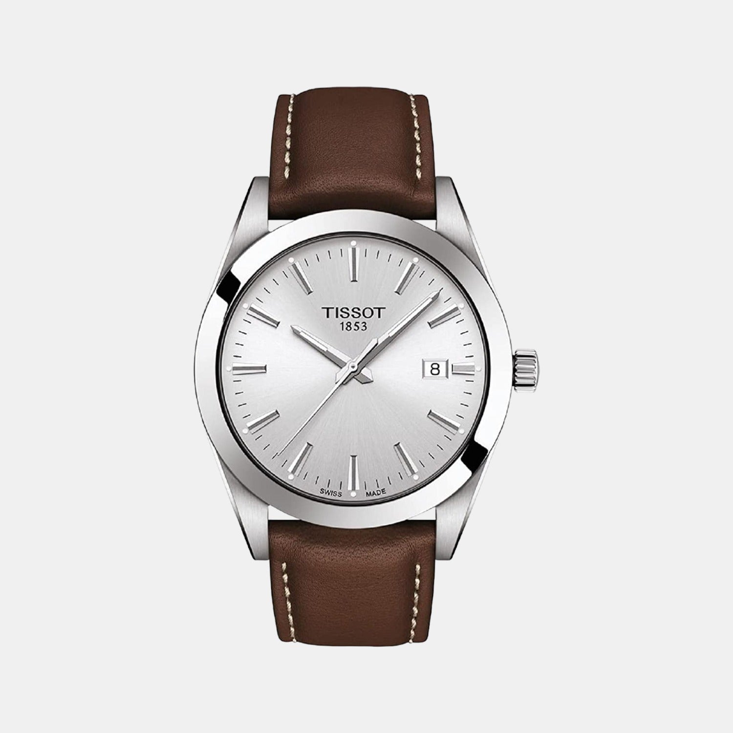 Gentleman Male Analog Leather Watch T1274101603100