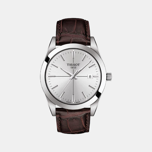 Gentleman Male Analog Leather Watch T1274101603101