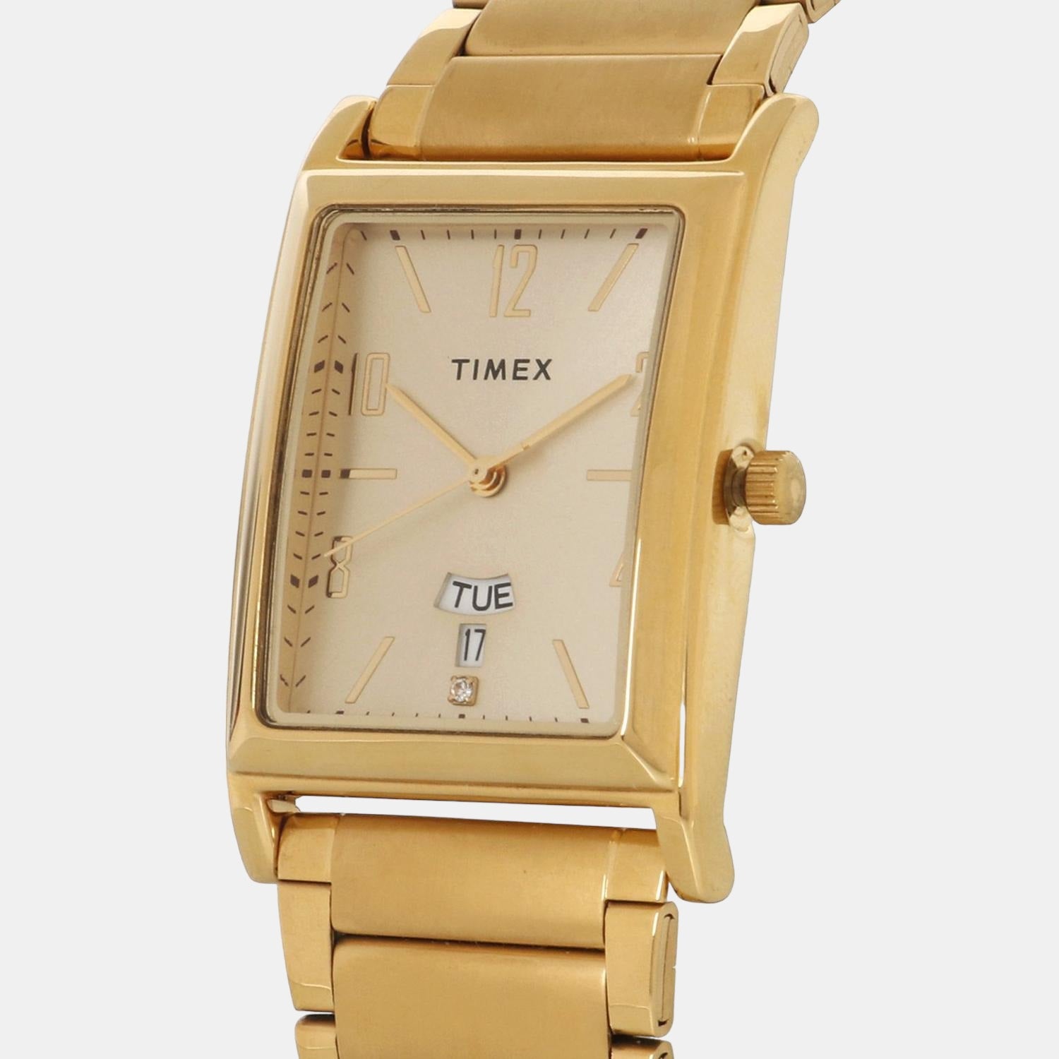 Timex Men Rectangular Gold watch