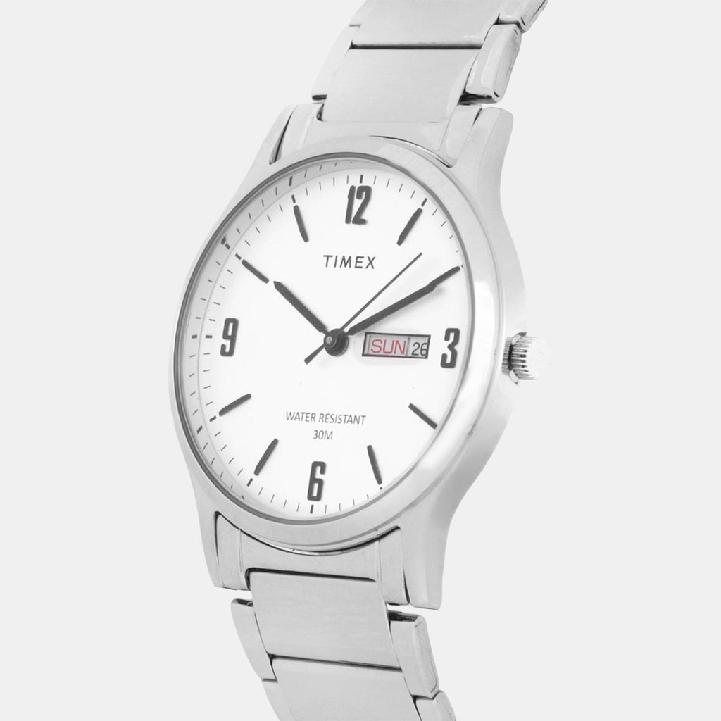 Timex Men Round Silver watch