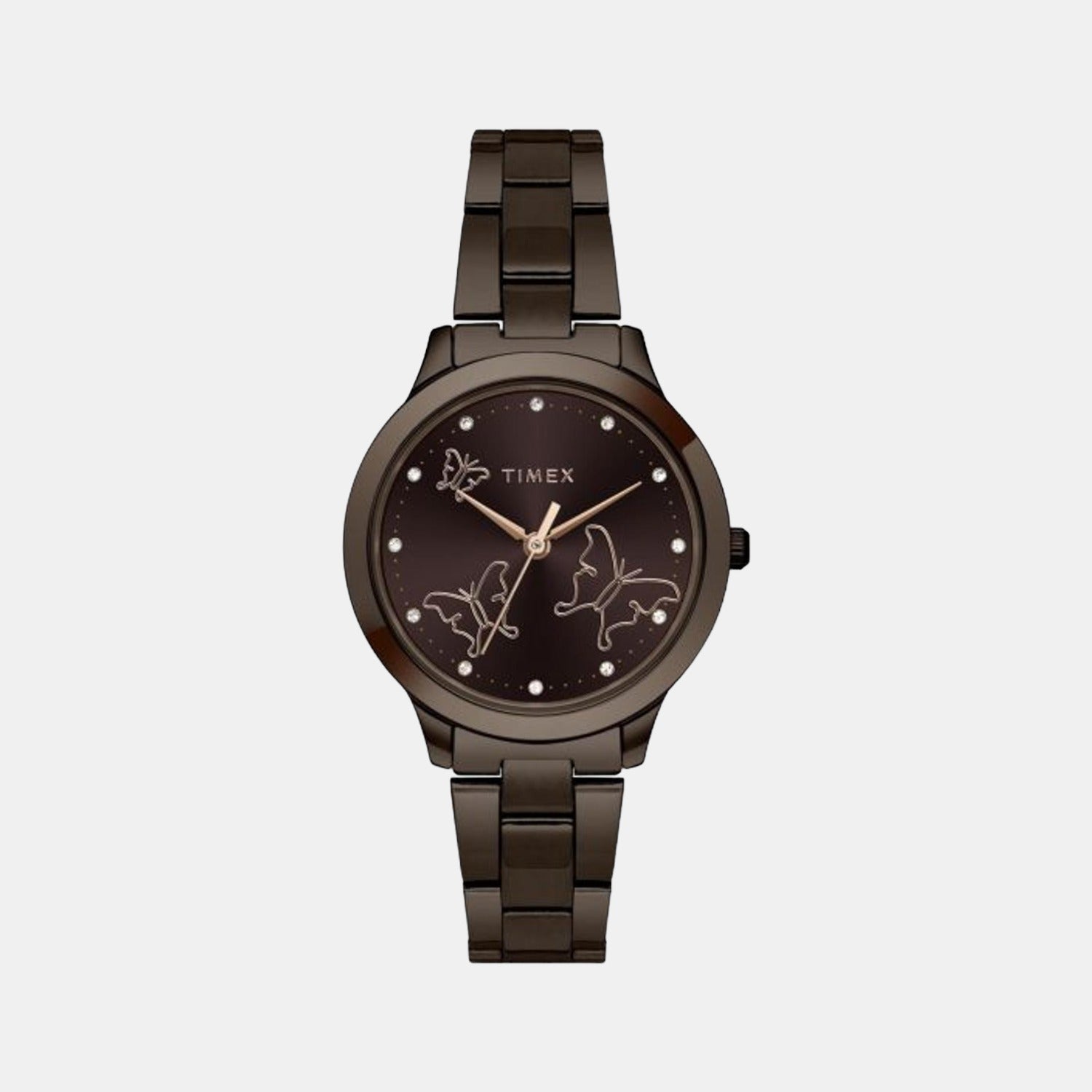 Female Brown Analog Stainless Steel Watch TW000T632