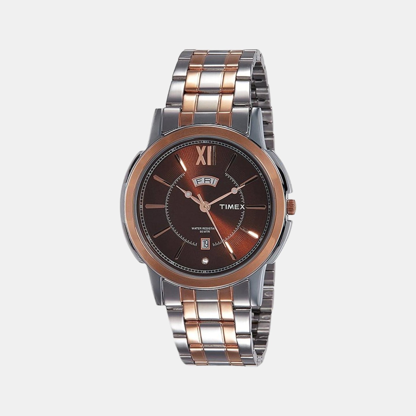 Male Brown Analog Stainless Steel Watch TW000U312
