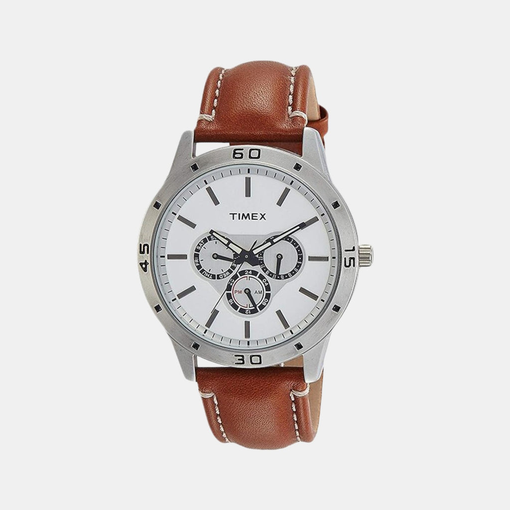 Timex Round White Chronograph watch