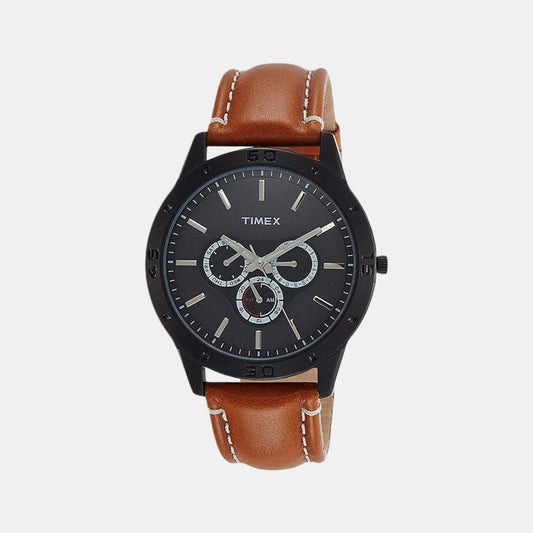 Male Blue Analog Leather Watch TW000U913