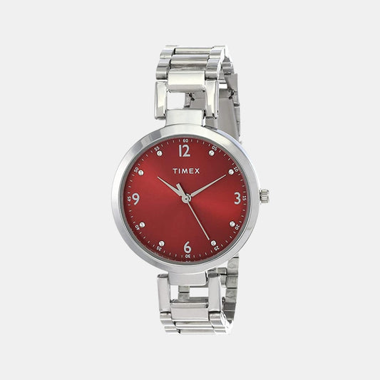 Female Red Analog Stainless Steel Watch TW000X203