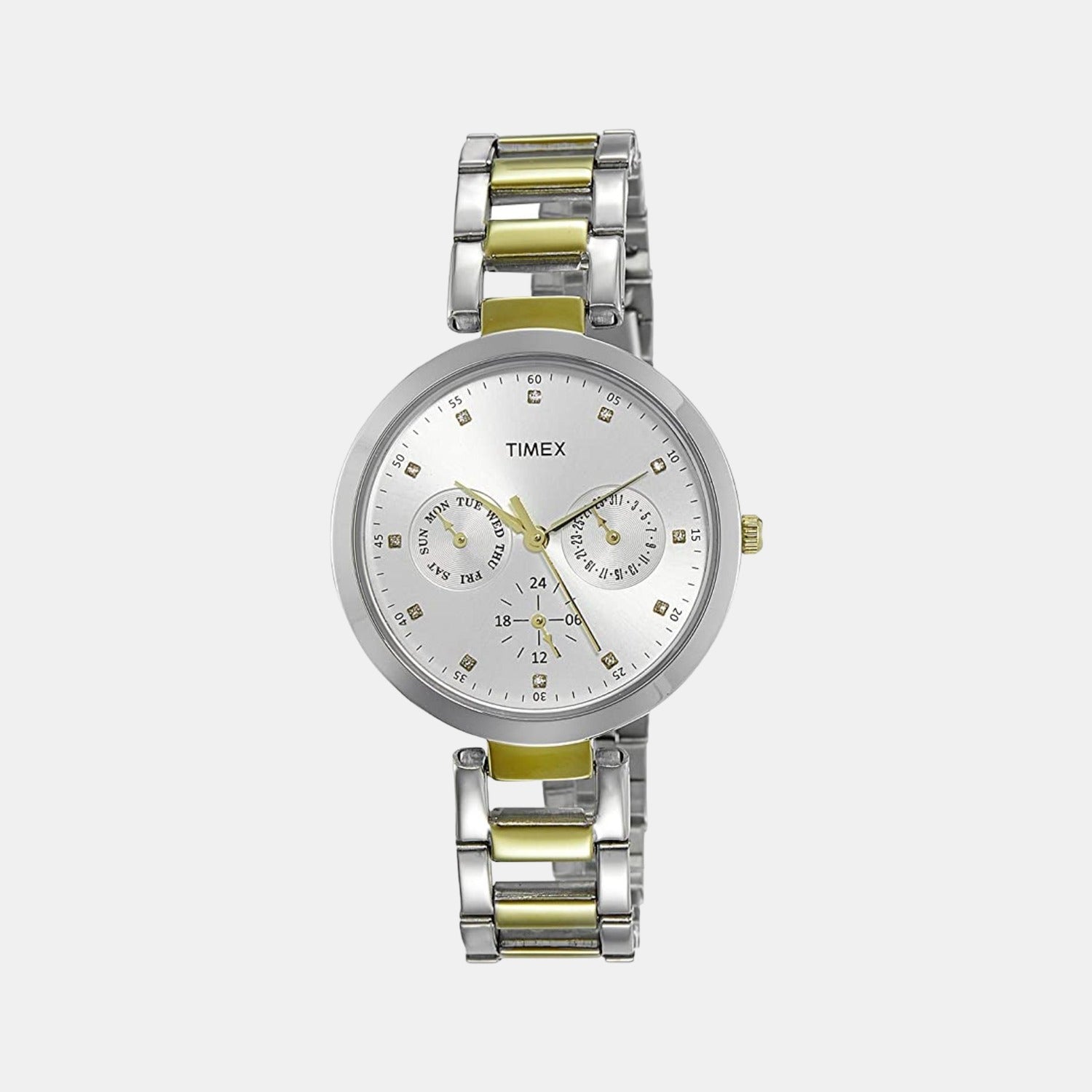 Timex Round Silver Chronograph watch