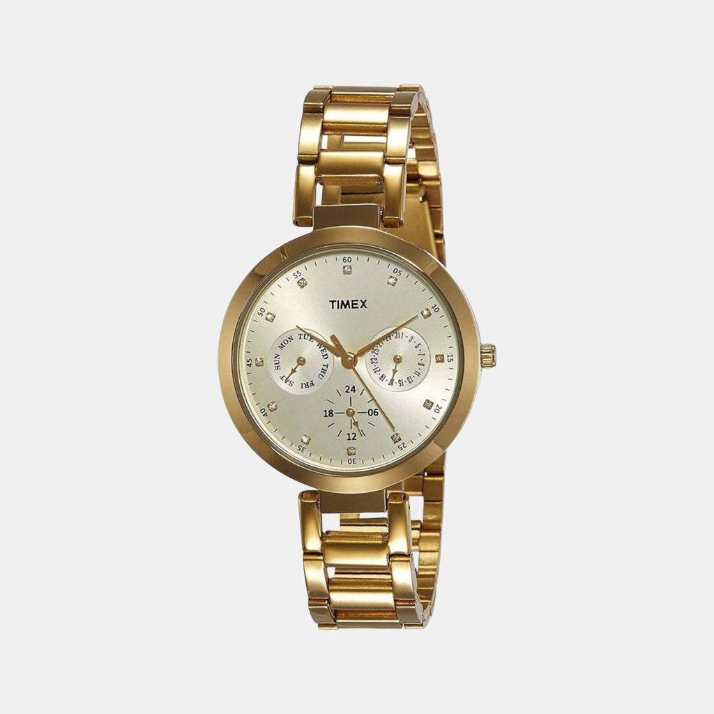 Timex Round Champagne Multi-Function watch