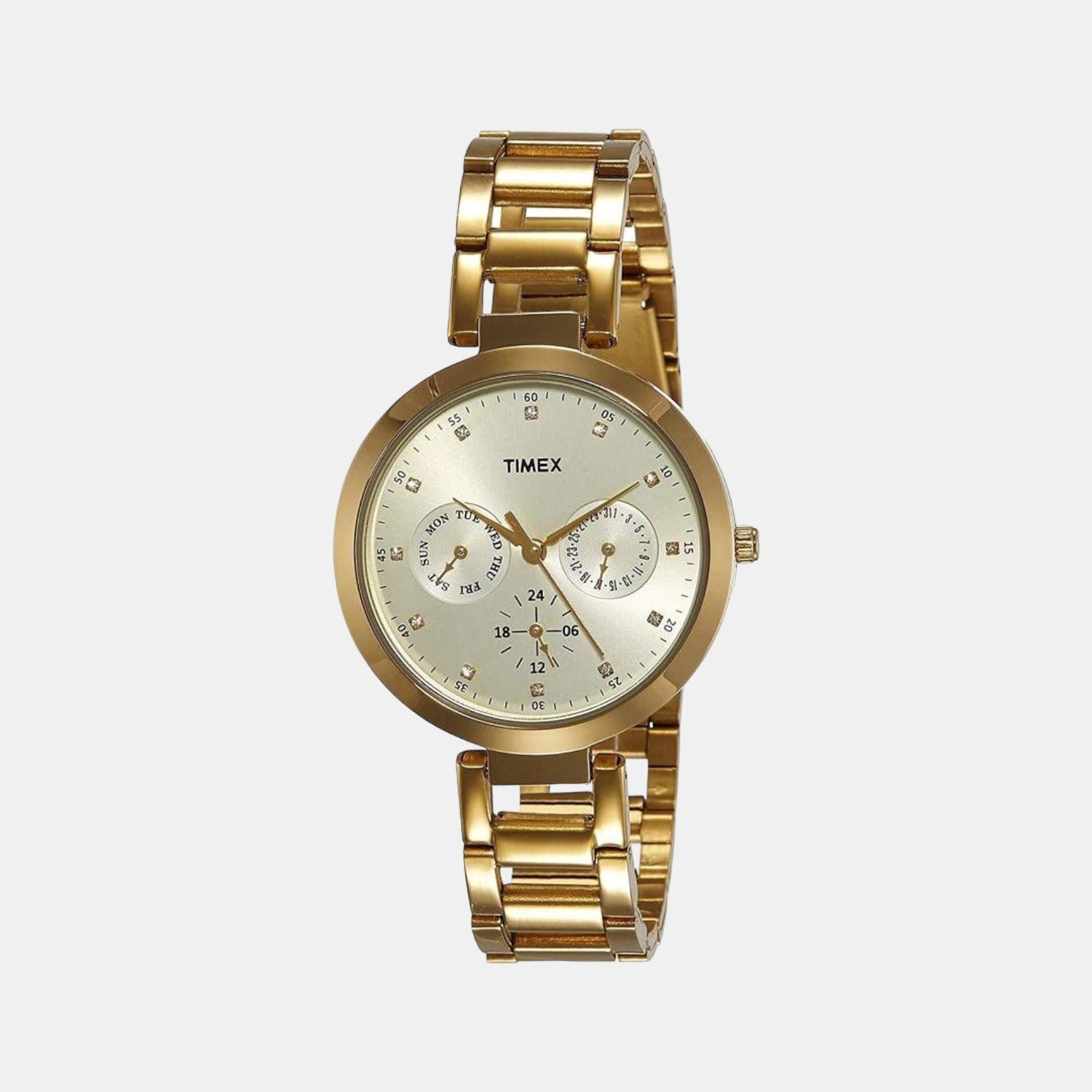 Timex Round Champagne Multi-Function watch