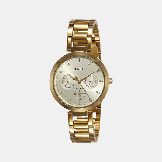 Female Gold Analog Stainless Steel Watch TW000X208