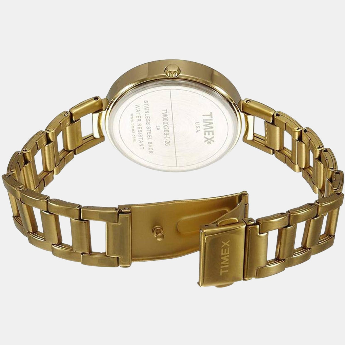 Timex Women Round Champagne watch