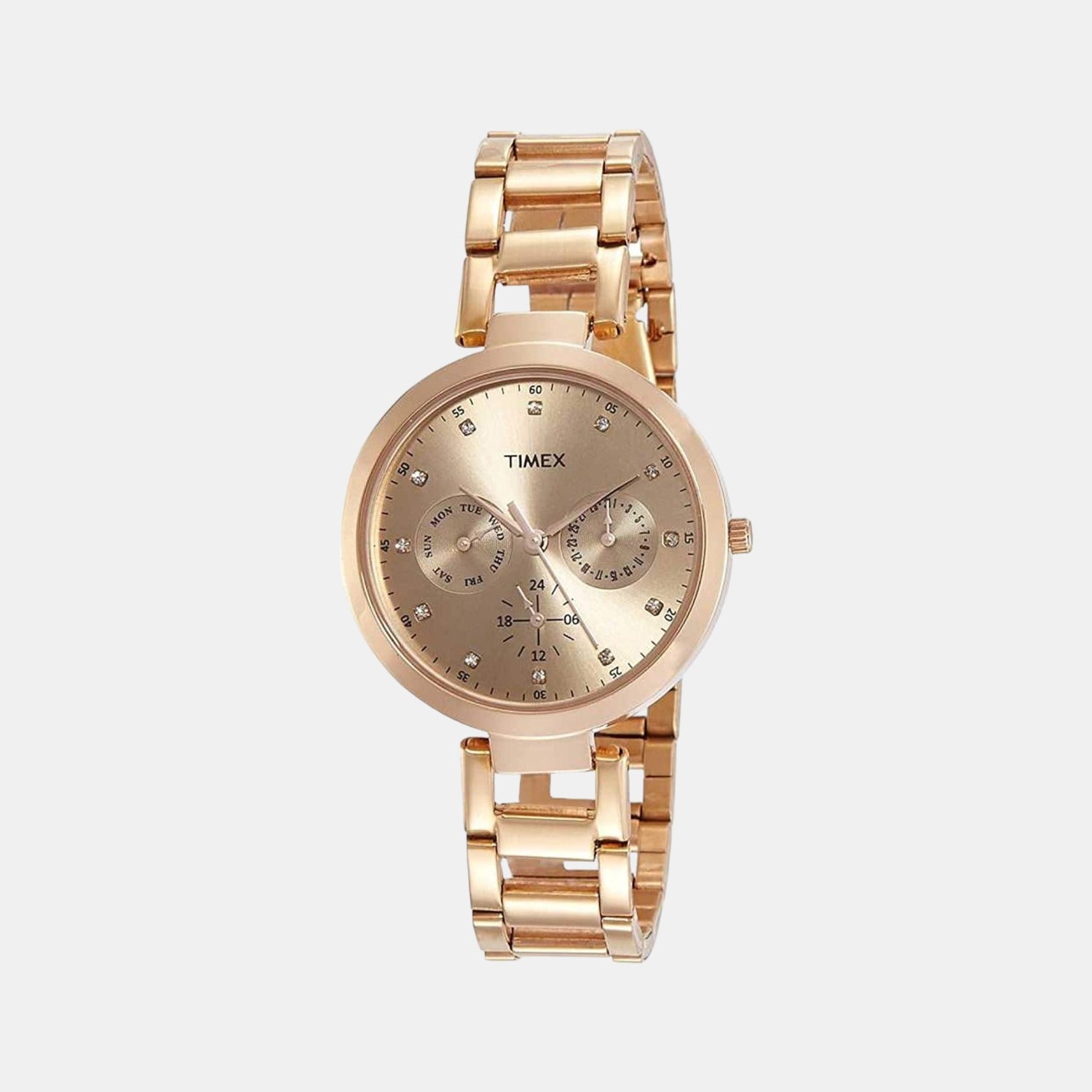 Timex Round Rose Gold Chronograph watch