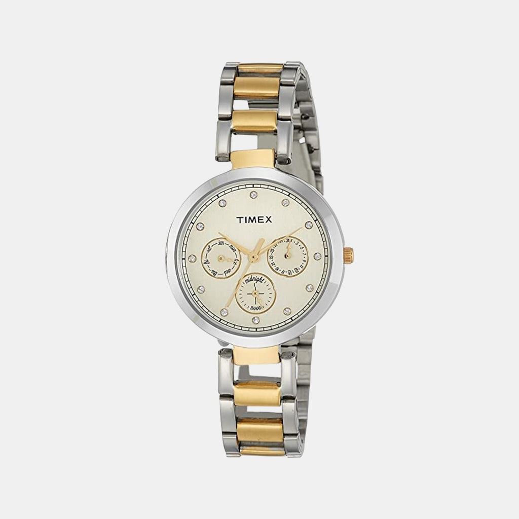Timex Round White Chronograph watch