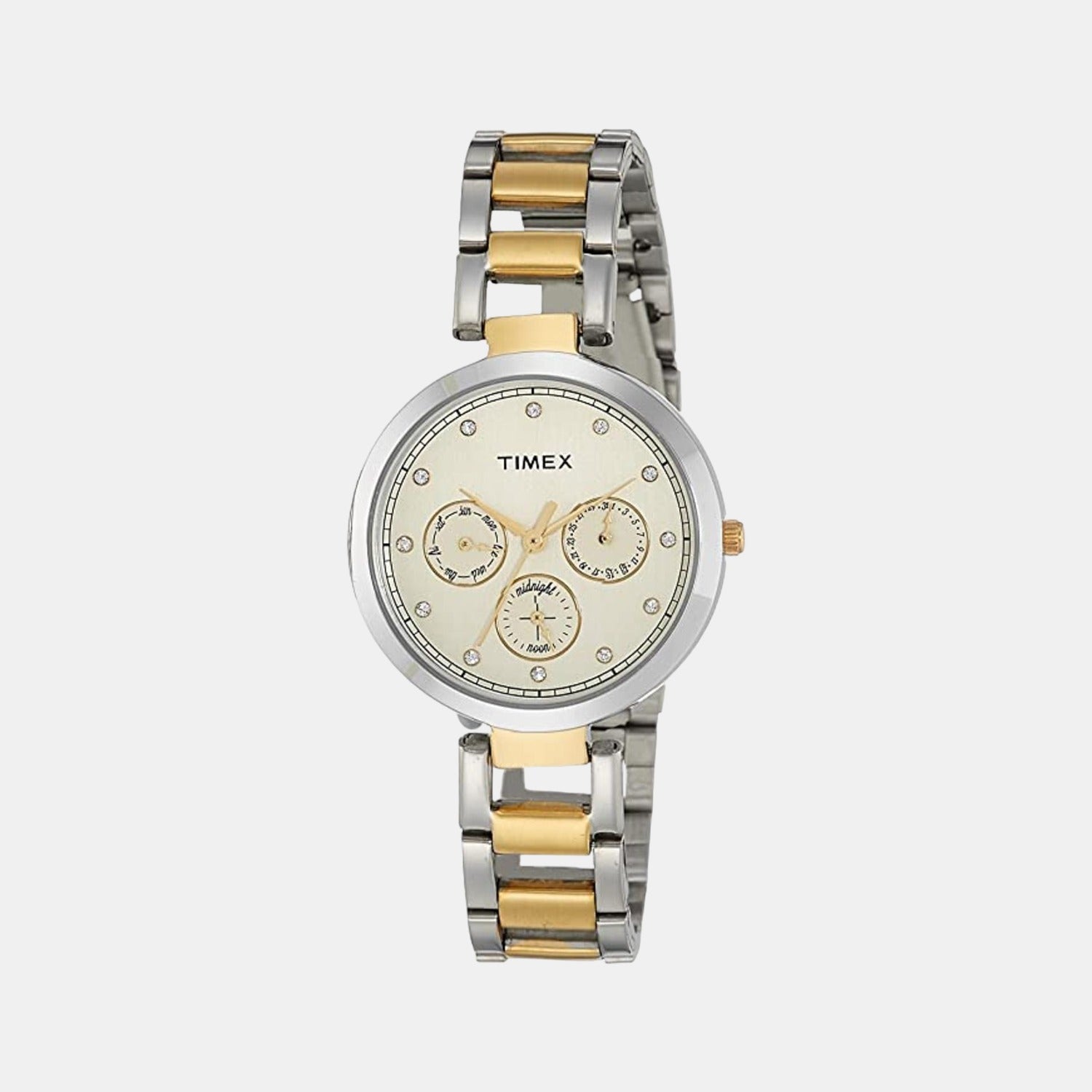 Timex Round White Chronograph watch