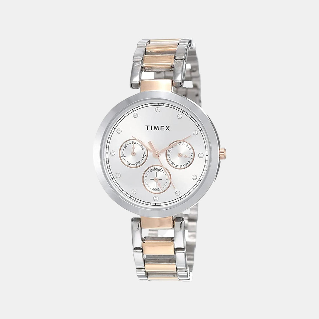 Timex Round Silver Chronograph watch