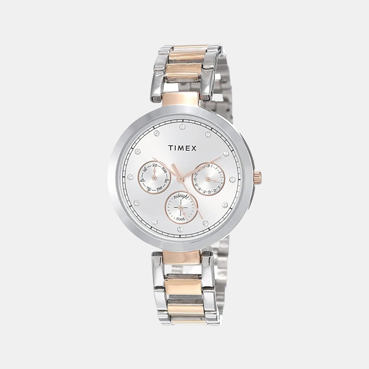 Timex Round Silver Chronograph watch