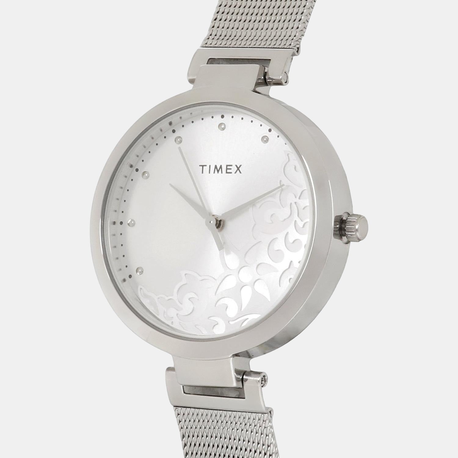 Timex Women Round Silver watch