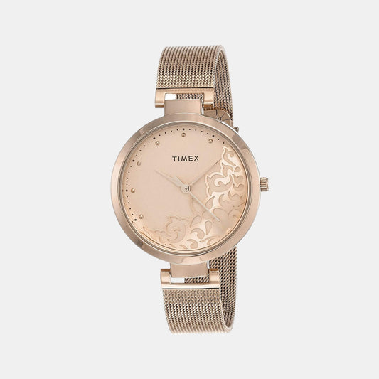 Female Rose Gold Analog Stainless Steel Watch TW000X219