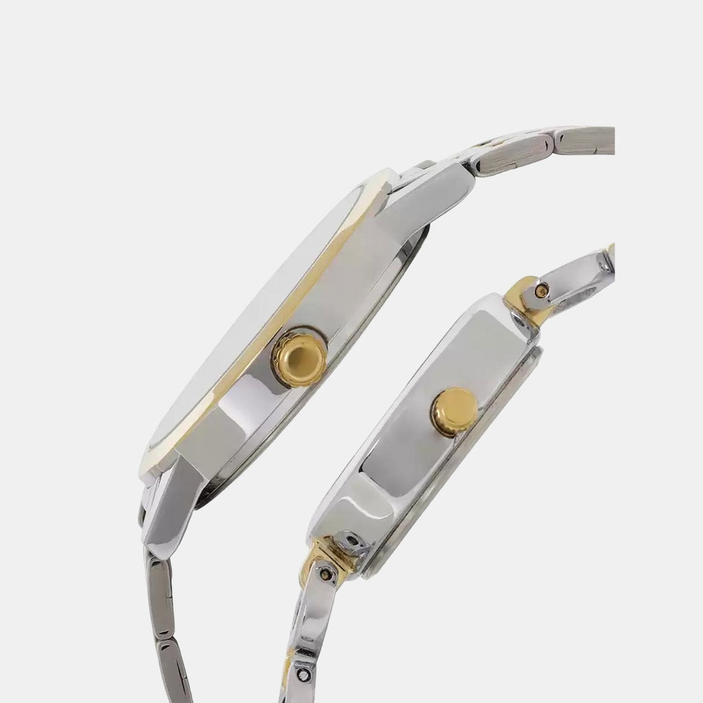 Timex Couple Round Silver watch