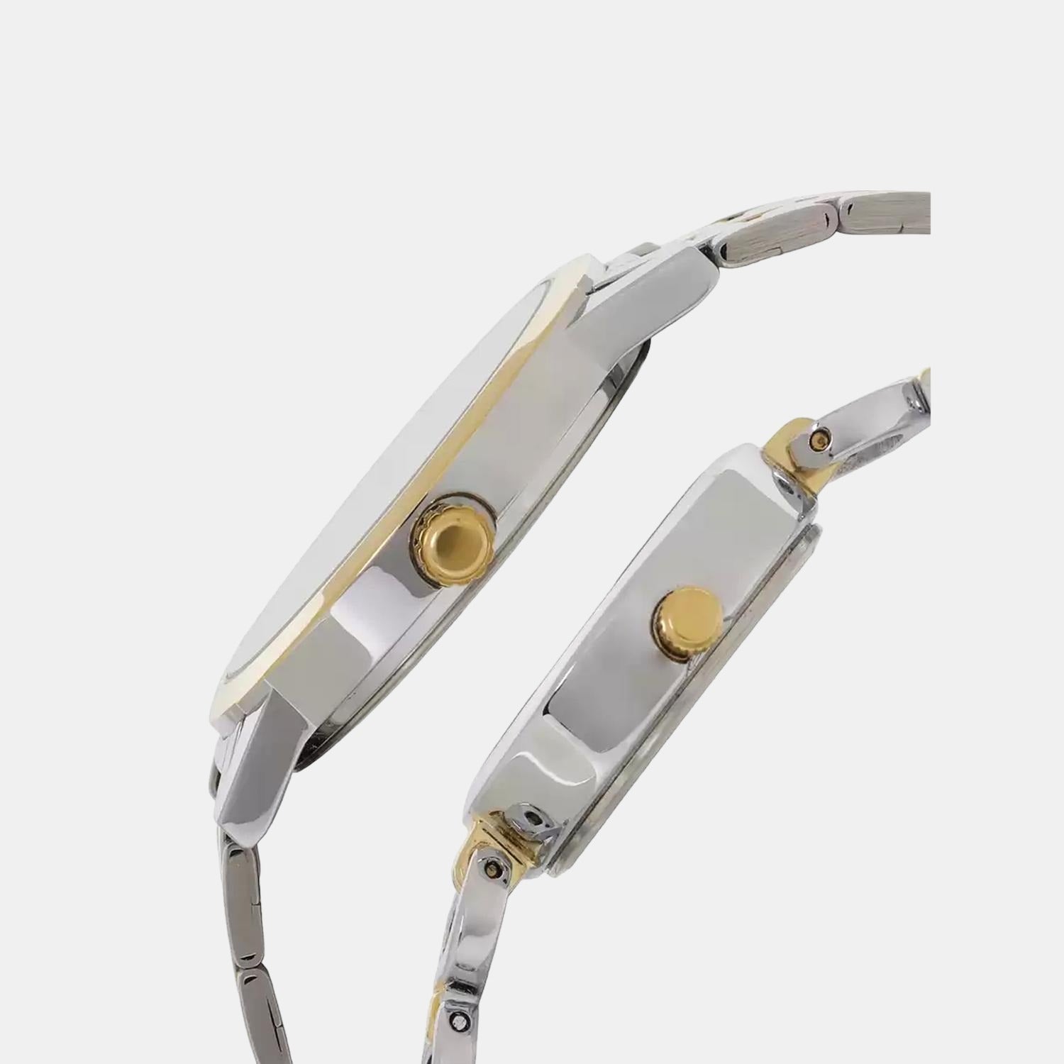 Timex Couple Round Silver watch