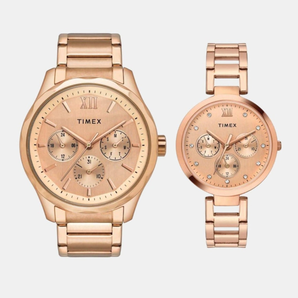 Timex Round Rose Gold Multi-Function watch