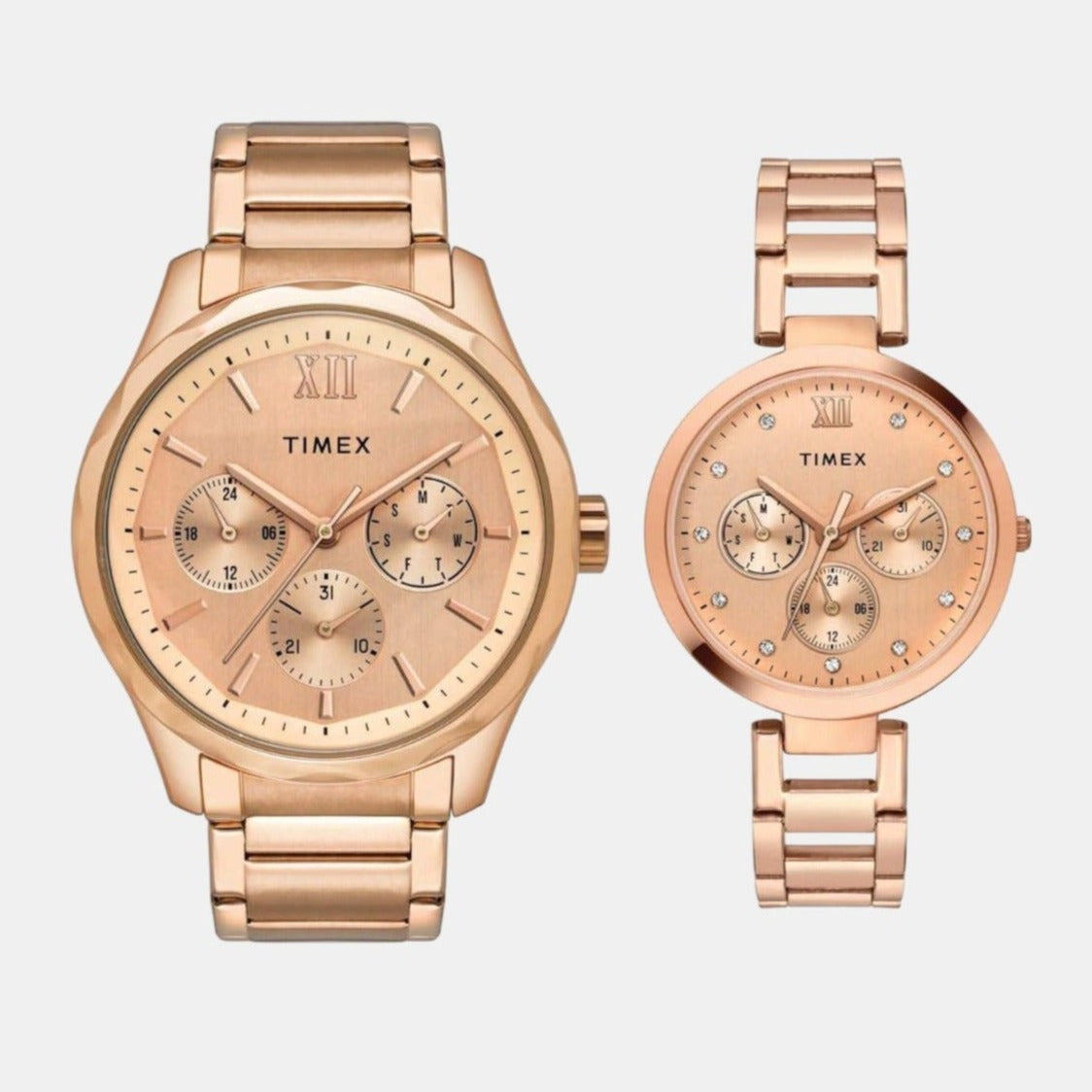 Timex Round Rose Gold Multi-Function watch