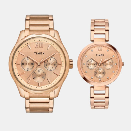 Couple Rose Gold Analog Stainless Steel Watch TW00PR266