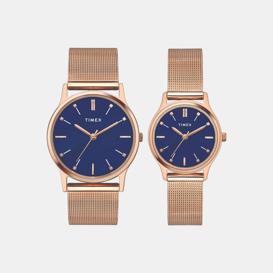 timex-brass-blue-anlaog-couple-watch-tw00pr270