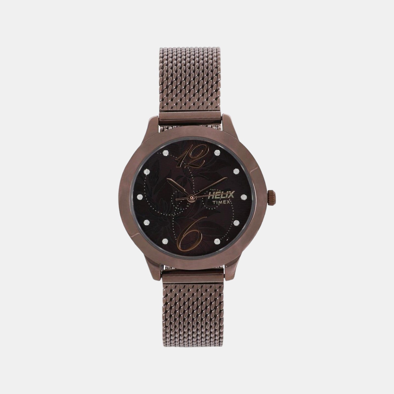 Helix Round Brown Analog watch