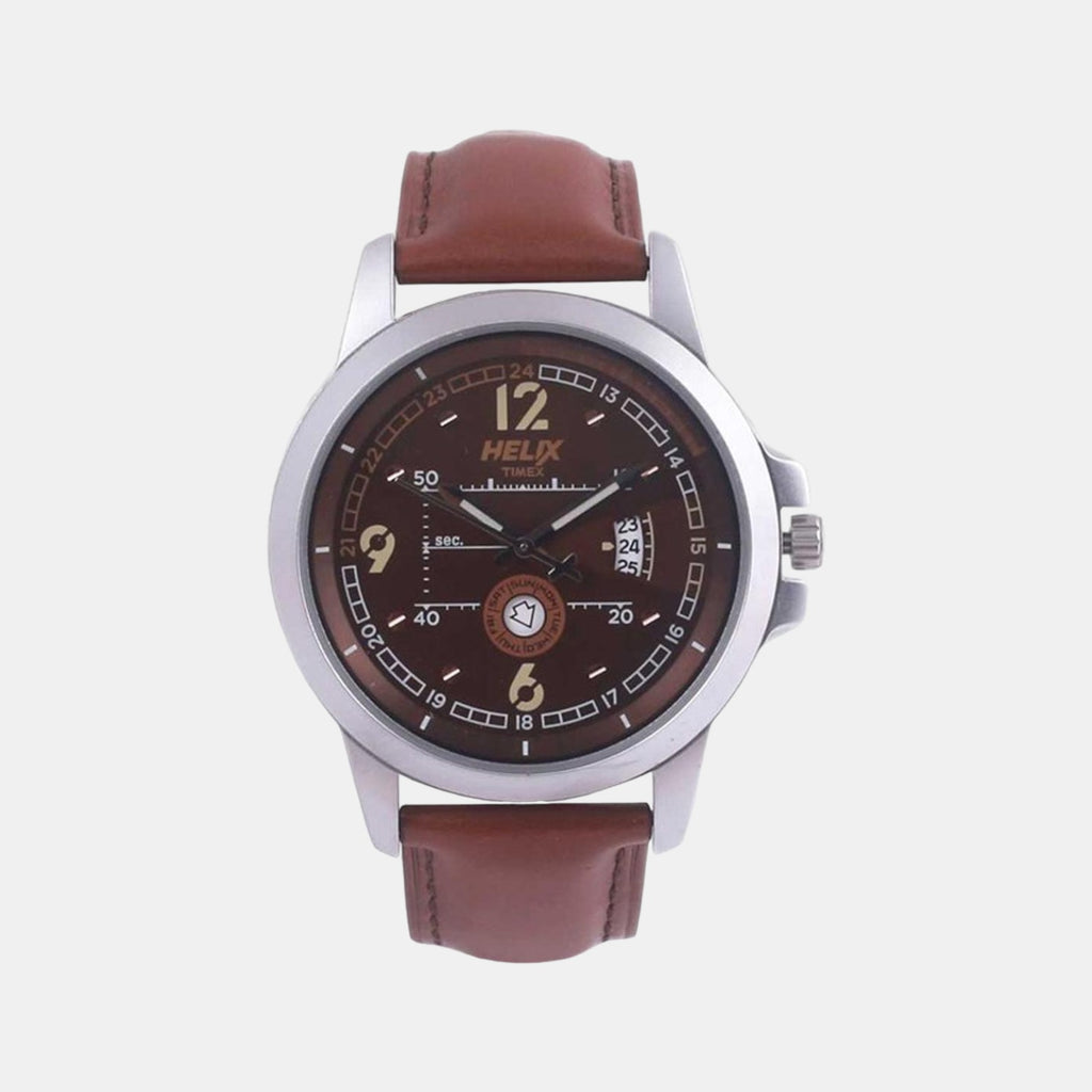Helix Round Brown Analog watch