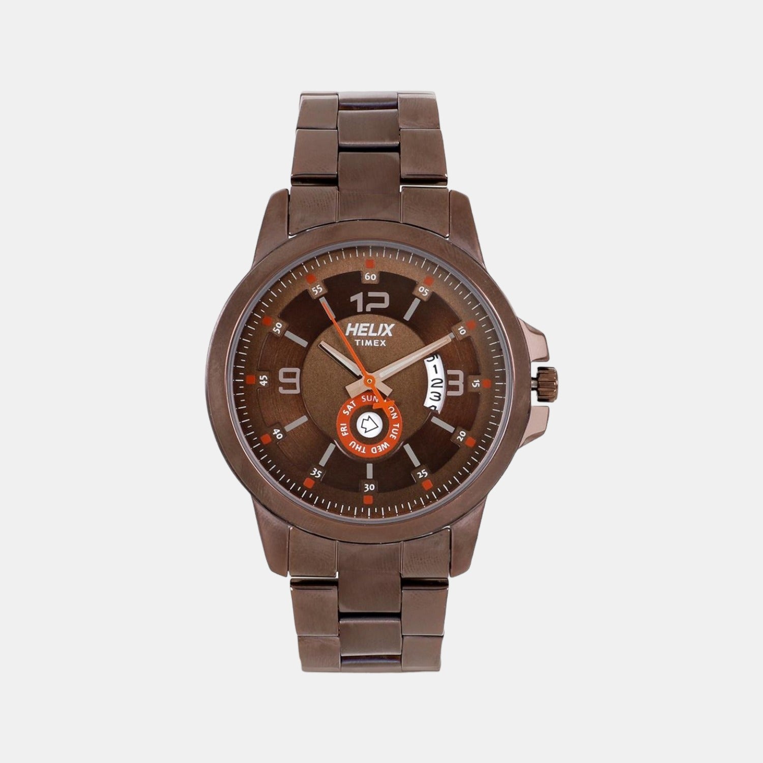 Helix Round Brown Analog watch
