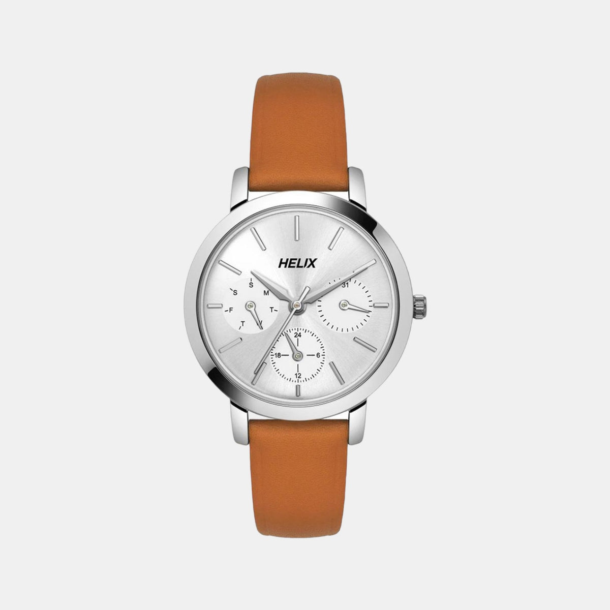 Helix Round Silver Chronograph watch