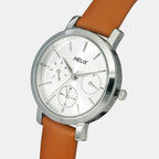 Helix Leather Silver watch