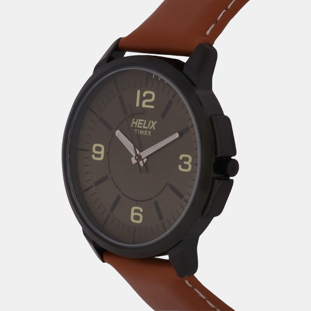 Helix Men Round Brown watch