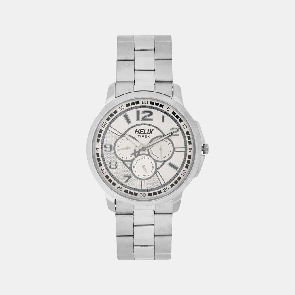 Helix Round Silver Chronograph watch